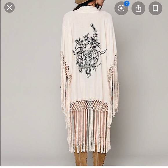 Spell Other - SPELL and the Gypsy COW SKULL KIMONO fringe OS